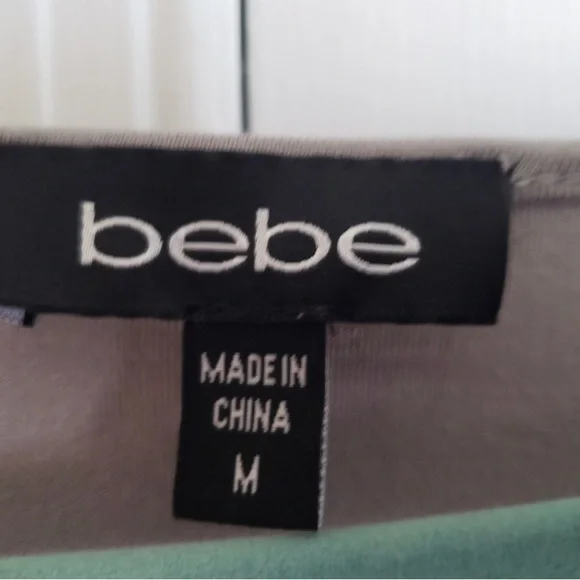 Bebe gray boatneck drop long too with silver sequins In shoulders - M - Picture 5 of 5